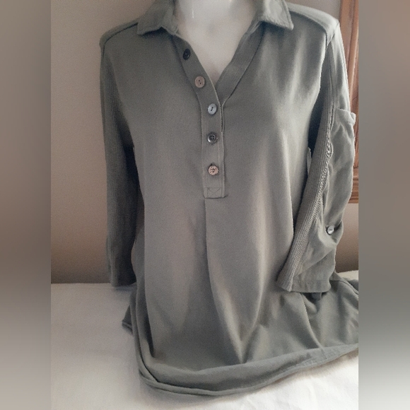 Neon Buddha Medium Khaki ¾ Sleeve Collared - Picture 5 of 16